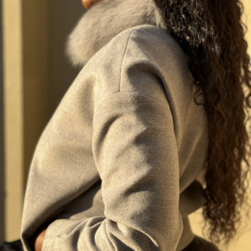 Umut Ladies jacket, fur hood Grey