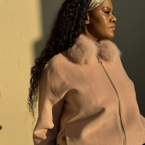 Umut Ladies jacket, fur hood  Pink